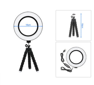 Illuminate Your Creativity with the Apple Compatible 6 Inch LED Ring Light Octopus Tripod