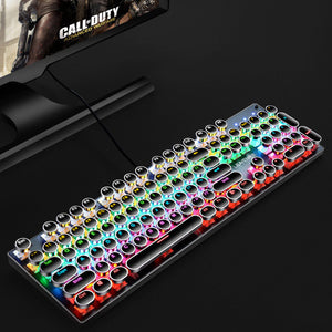 Unlock Your Gaming Potential with the USB Wired Luminous Punk Gaming Keyboard