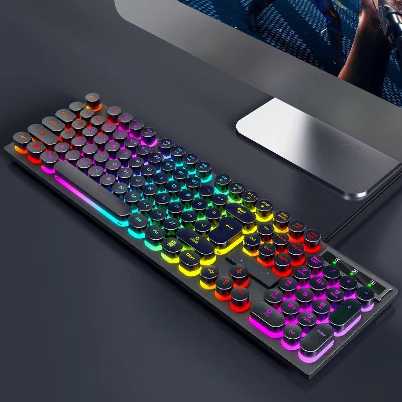 Elevate Your Typing Experience with the T80 Wired Retro Punk Keyboard Glow