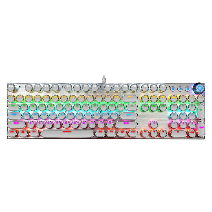 Unleash Your Gaming Potential with the 104-Key Punk Knob Green Axis Wired Gaming Keyboard
