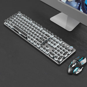 Discover the Steampunk 87-Key Mechanical Keyboard Mouse Set