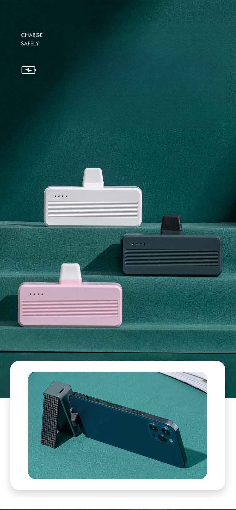 Mini 3000mAh Portable Power Bank With Tail Plug