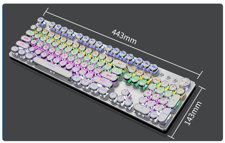 104-Key Mechanical Gaming Keyboard RGB Backlit Wired Anti-Ghosting