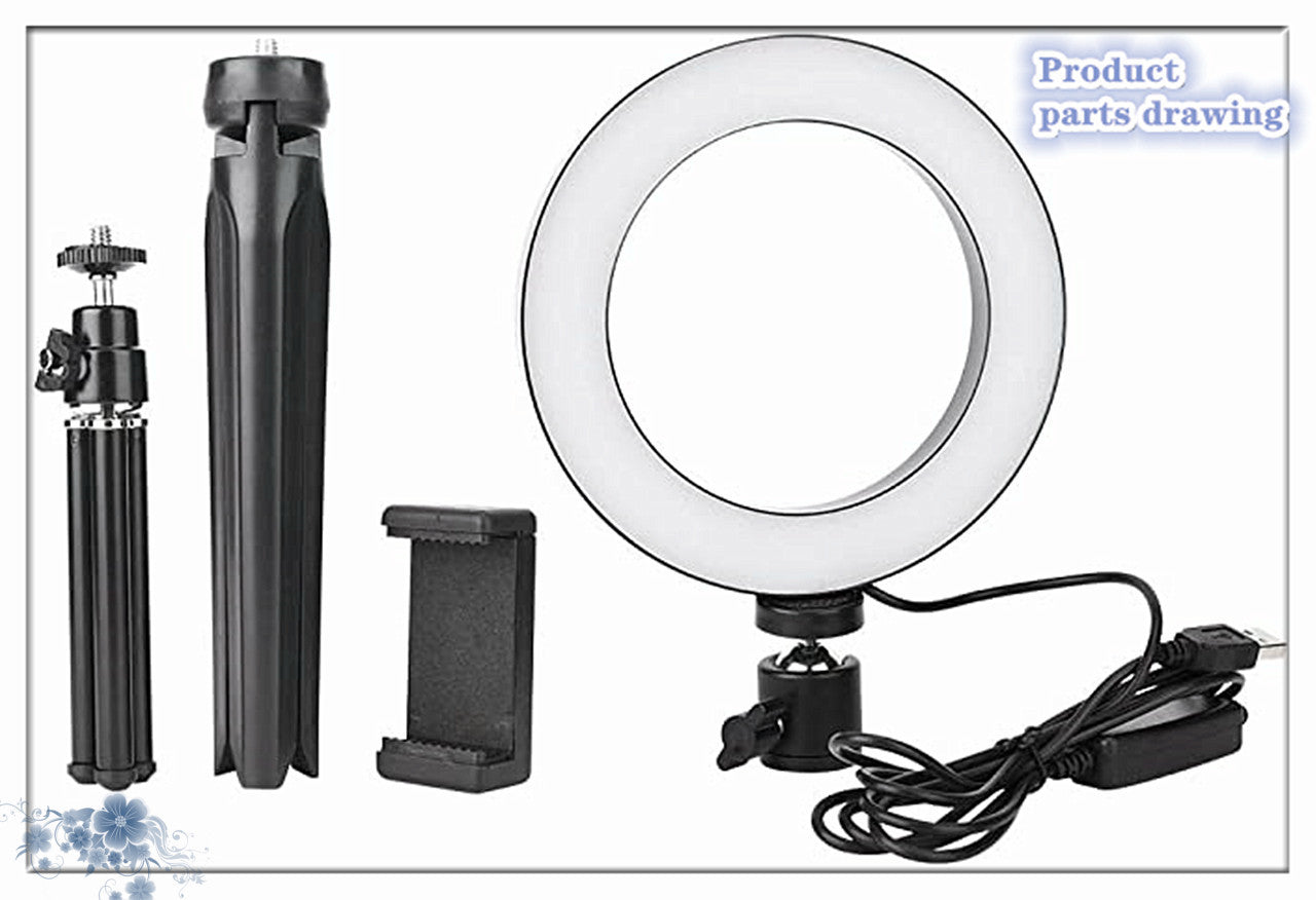 Apple Compatible 360° Rotatable Desktop Ring Light Tripod