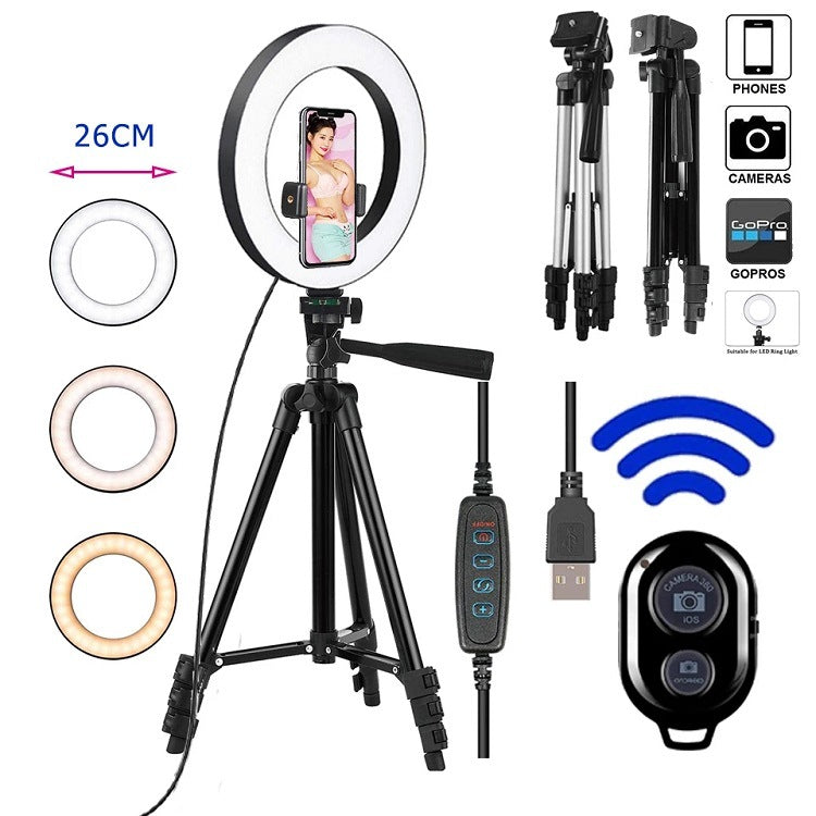 Apple Compatible LED Selfie Ring Light Tripod Makeup Light