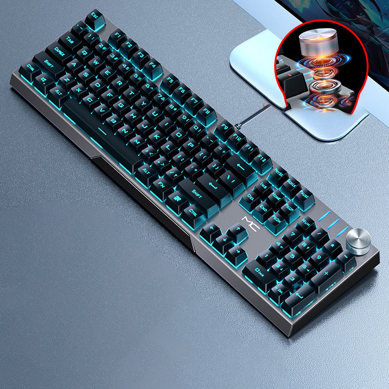 Mechanical Gaming Keyboard Wired Green Black Tea Red Axis Desktop New