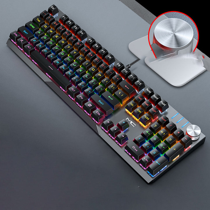 Mechanical Gaming Keyboard Wired Green Black Tea Red Axis Desktop New