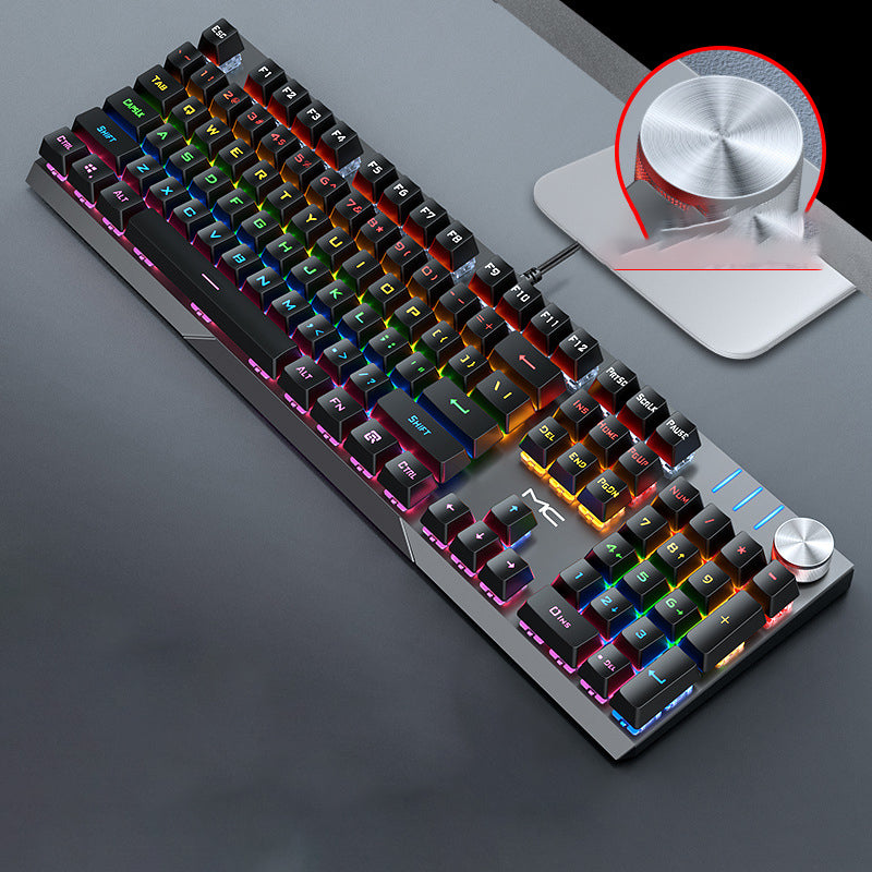 Mechanical Gaming Keyboard Wired Green Black Tea Red Axis Desktop New