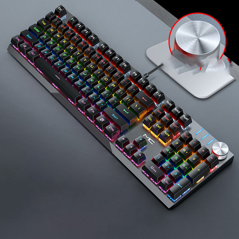 Mechanical Gaming Keyboard Wired Green Black Tea Red Axis Desktop New
