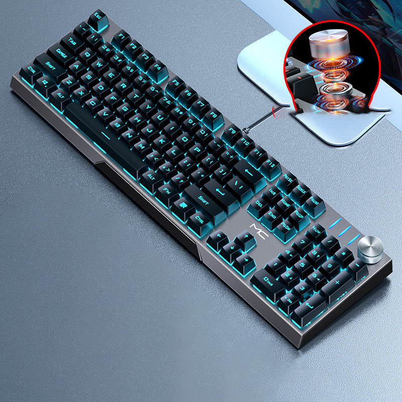 Mechanical Gaming Keyboard Wired Green Black Tea Red Axis Desktop New