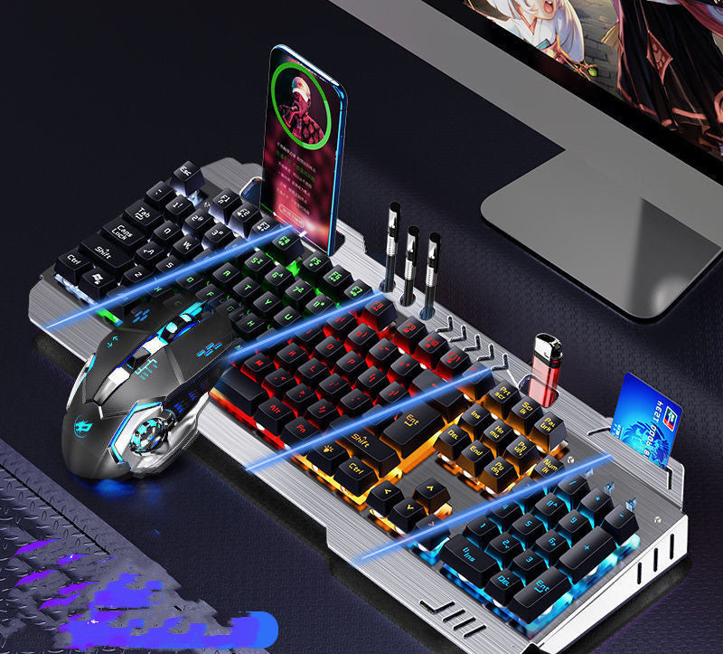 Mechanical Keyboard Mouse Earphone Set Wired Gaming Combo Laptop Desktop