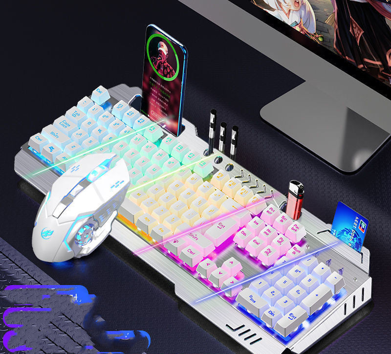 Mechanical Keyboard Mouse Earphone Set Wired Gaming Combo Laptop Desktop