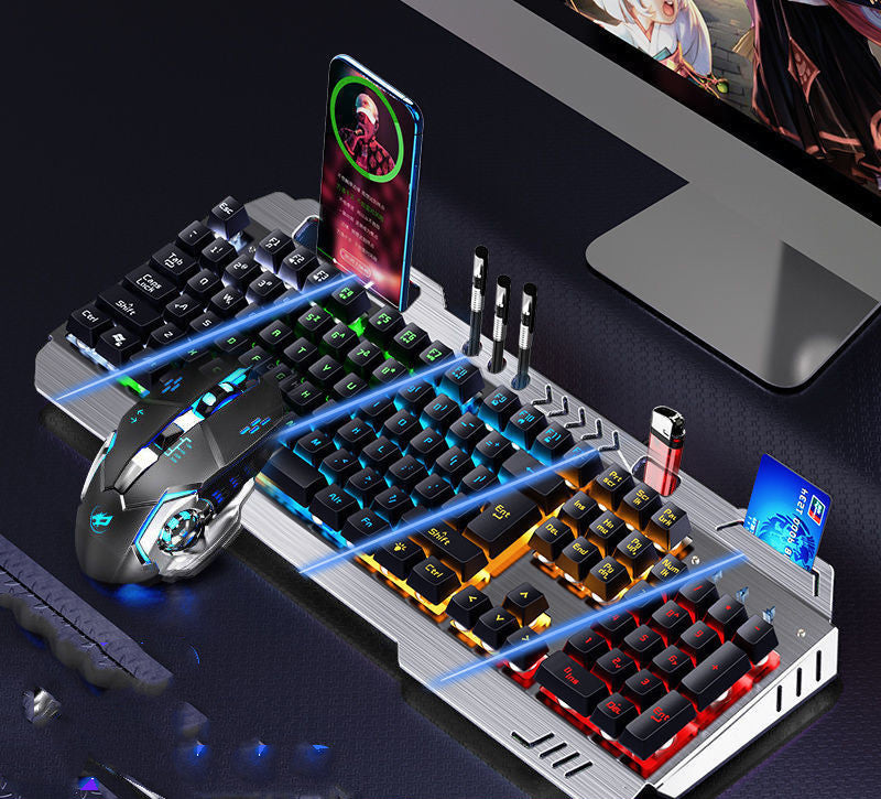 Mechanical Keyboard Mouse Earphone Set Wired Gaming Combo Laptop Desktop