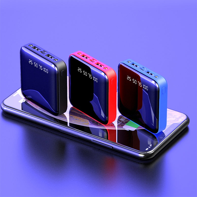 20000mAh Mini Digital Display Power Bank Mirror Portable