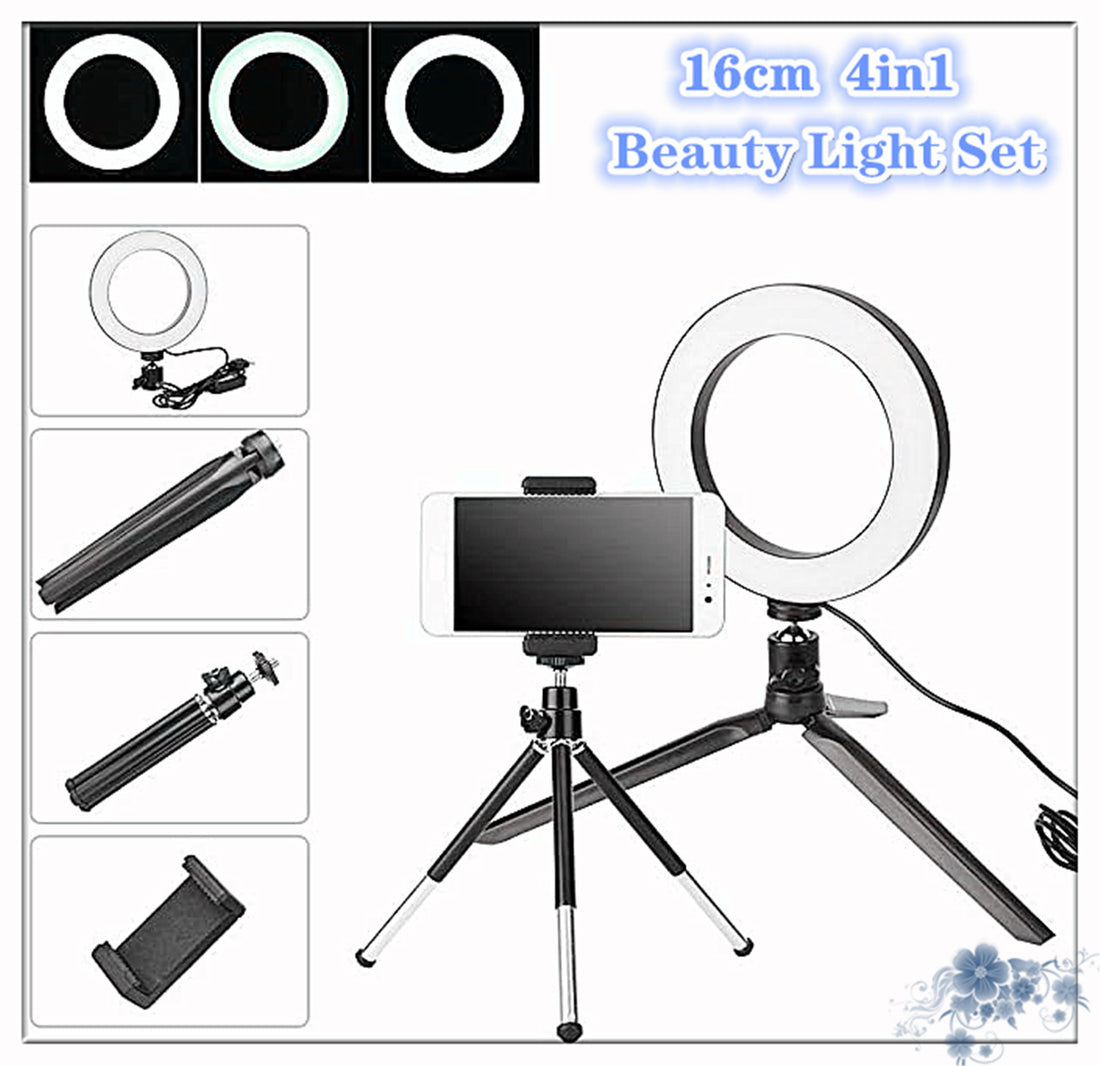 Apple Compatible 360° Rotatable Desktop Ring Light Tripod