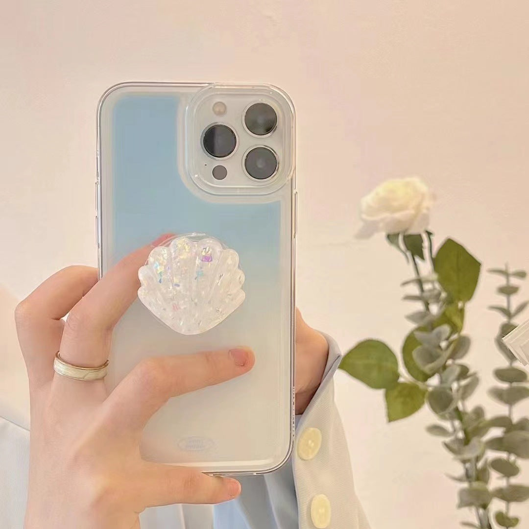 Gradient Blue Phone Case With Bracket Stand