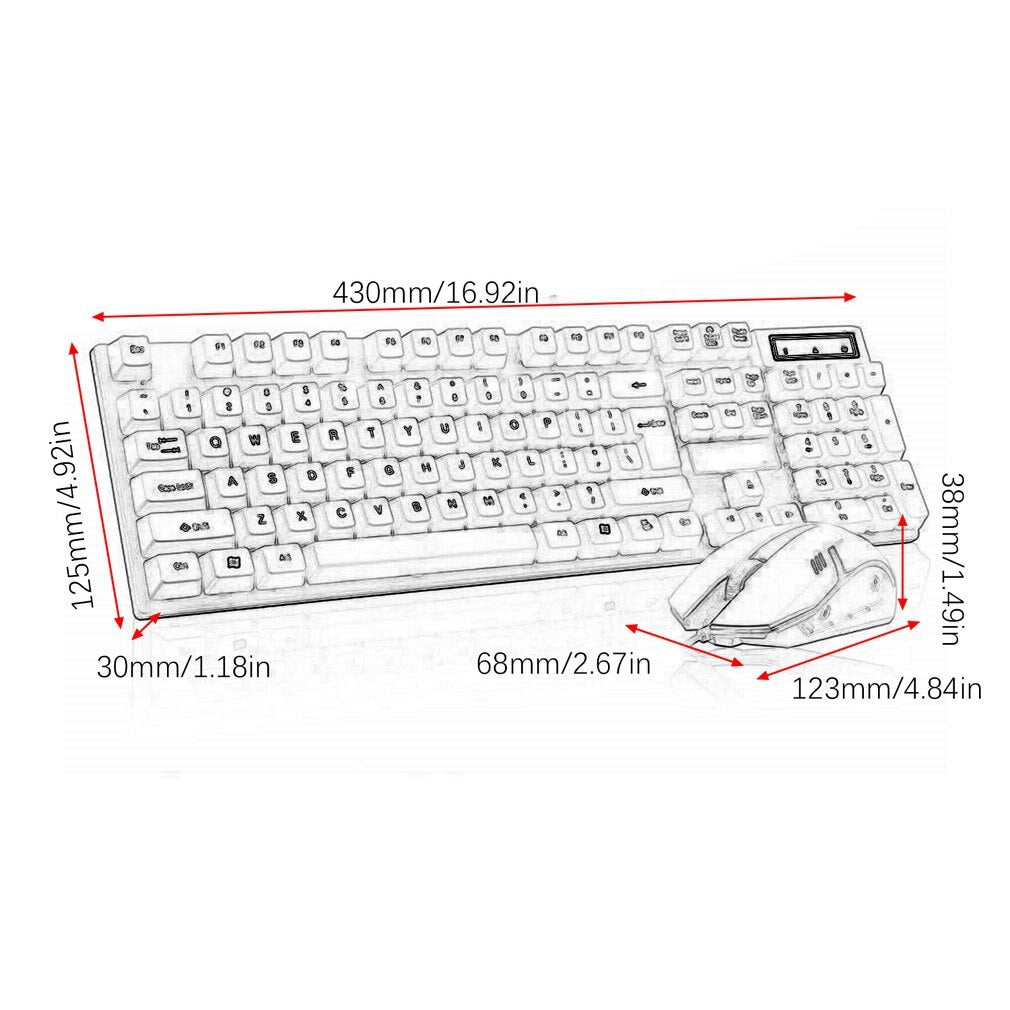 Boseton 8310 Backlit USB Wired Keyboard And Mouse Set