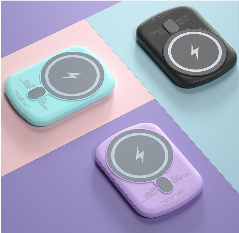 Compact Portable Magnetic Wireless Fast Charging Power Bank