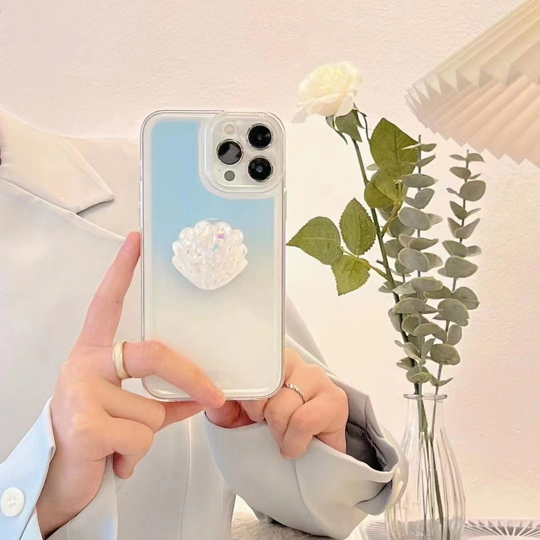 Gradient Blue Phone Case With Bracket Stand