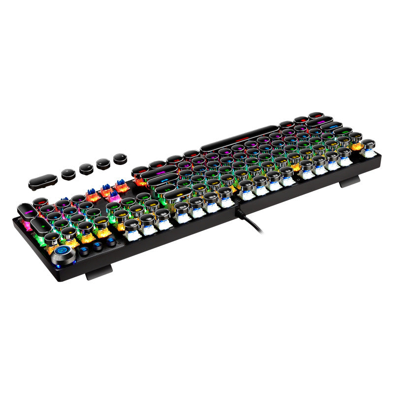 104-Key Punk Knob Green Axis Wired Gaming Office Keyboard