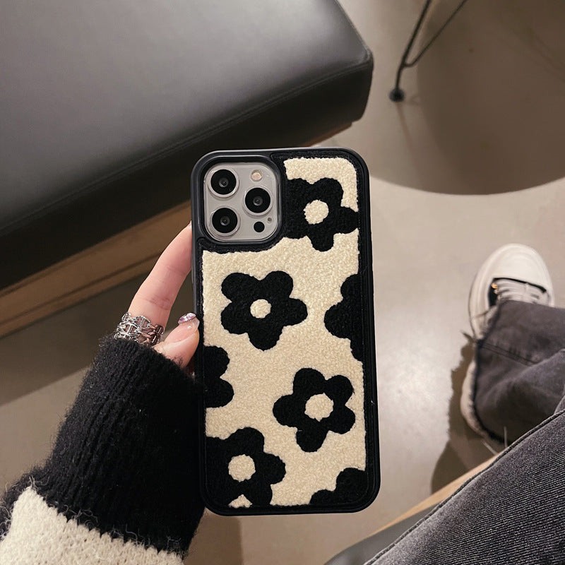 Plush Floral Ladies Autumn Winter Phone Case