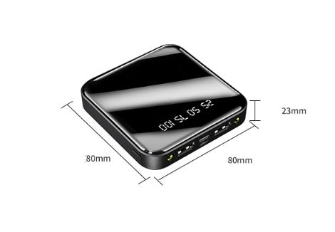 20000mAh Mini Digital Display Power Bank Mirror Portable
