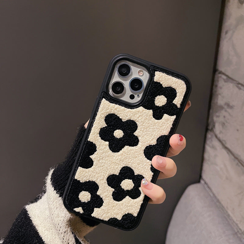 Plush Floral Ladies Autumn Winter Phone Case