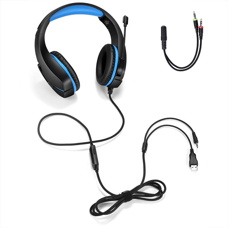 J10 3.5mm Wired Gaming Headset With Mic LED Volume Control PC Laptop
