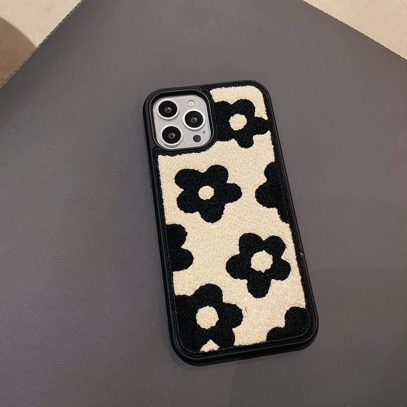 Plush Floral Ladies Autumn Winter Phone Case