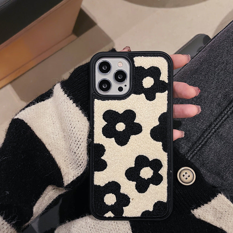 Plush Floral Ladies Autumn Winter Phone Case
