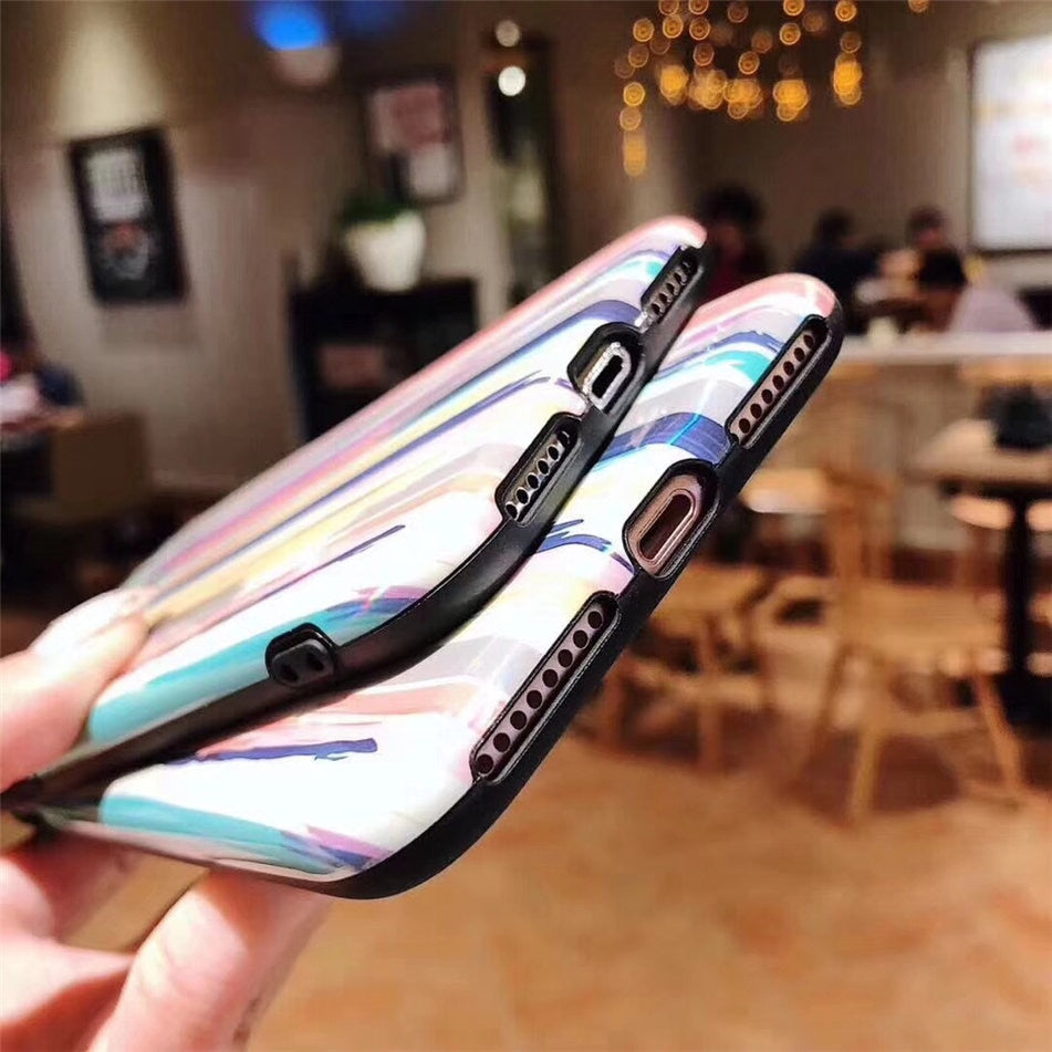 Apple Compatible Rainbow Silicone TPU iPhone Case Cover