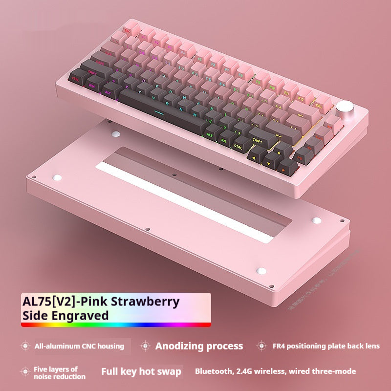 Heiji Snake Aluminum Mechanical Keyboard Kit Tri Mode Bluetooth Wired