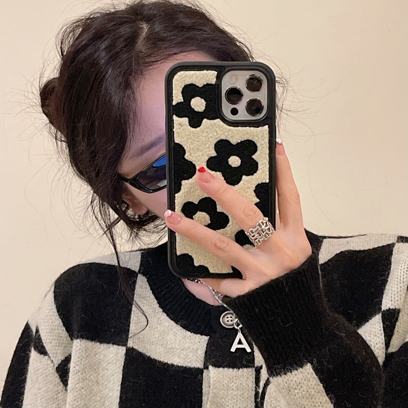 Plush Floral Ladies Autumn Winter Phone Case