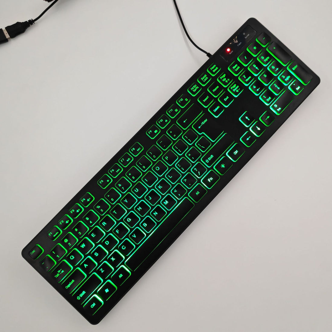 USB Wired Illuminant Keyboard Russian French Spanish Arabic Italian German Danish