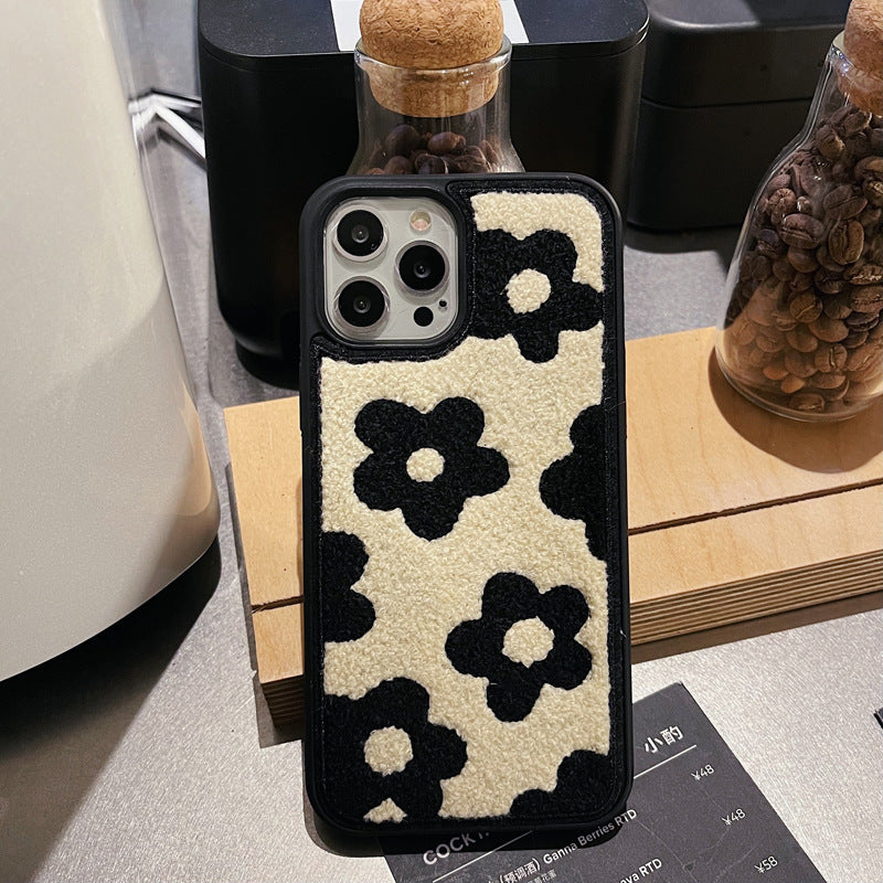 Plush Floral Ladies Autumn Winter Phone Case