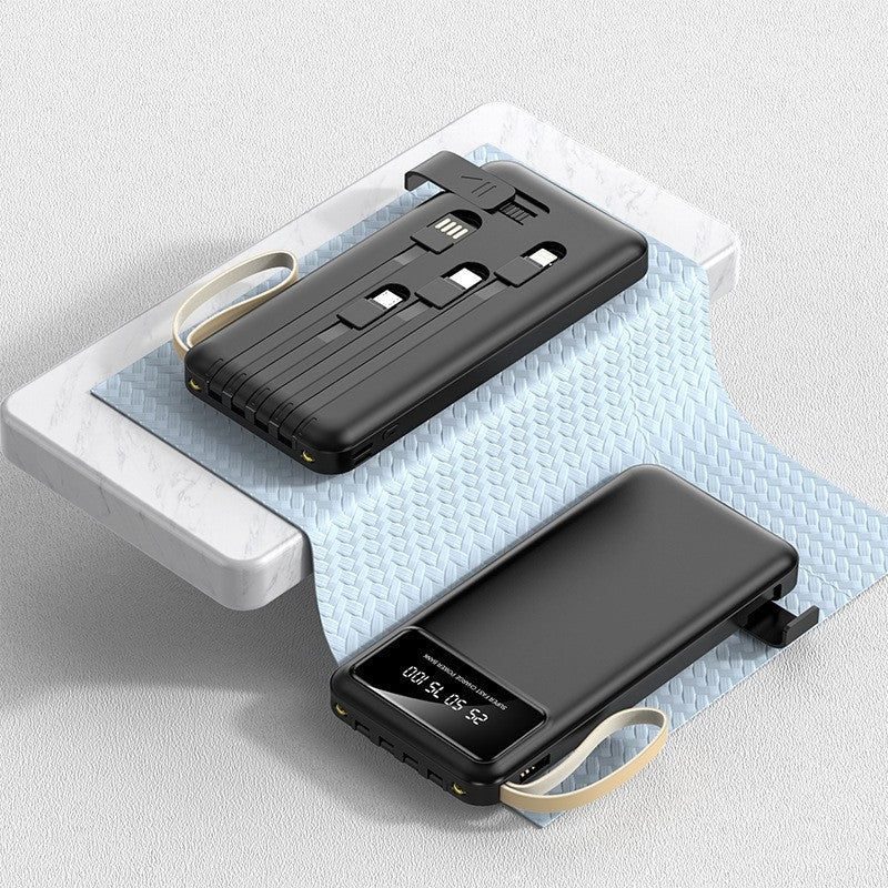 Ultra-fast Charging Portable Power Bank With Built-in Cable