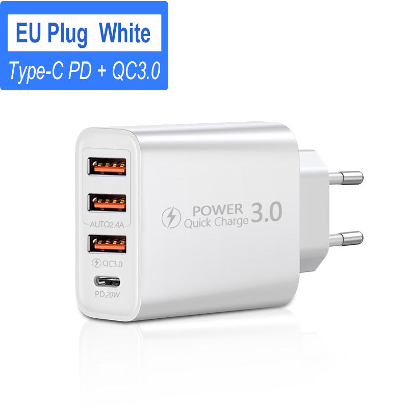Universal Travel Charger 3USB Type-C PD Multi Port Adapter