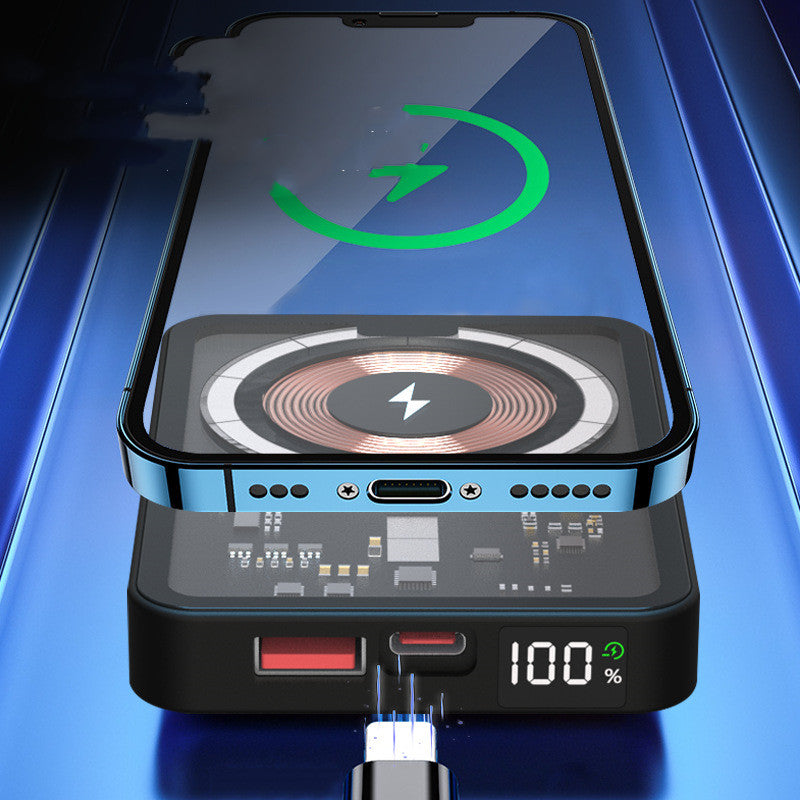 Transparent Magnetic 10000mAh Wireless Power Bank Portable