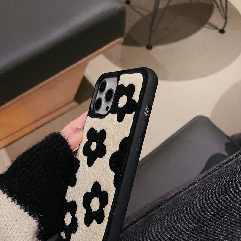 Plush Floral Ladies Autumn Winter Phone Case