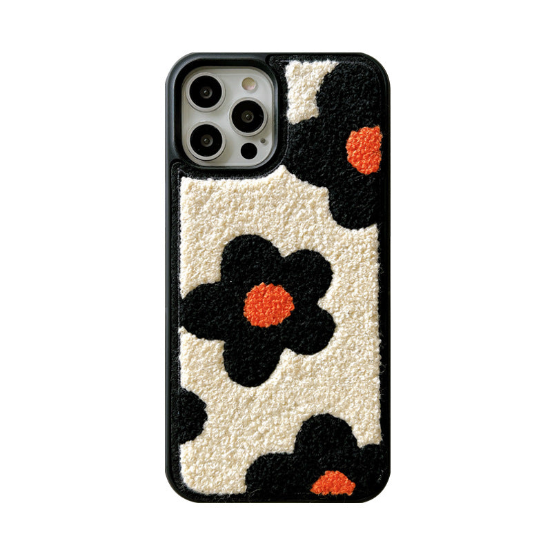 Plush Floral Ladies Autumn Winter Phone Case