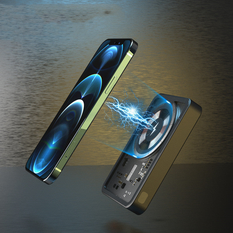 Transparent Magnetic 10000mAh Wireless Power Bank Portable