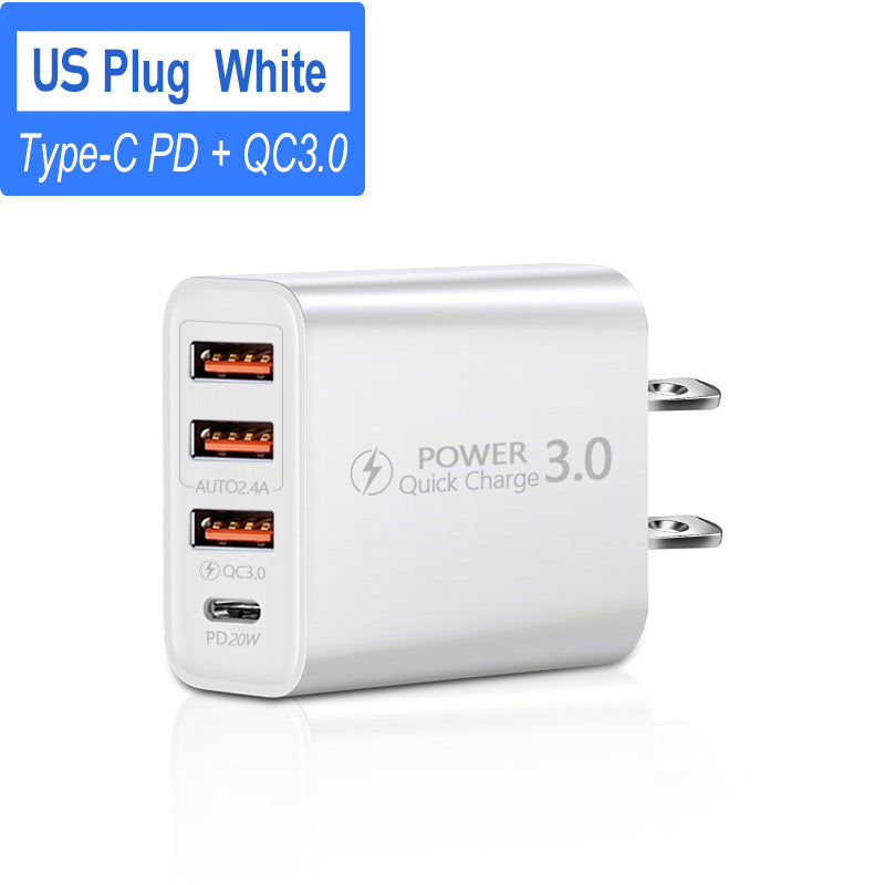 Universal Travel Charger 3USB Type-C PD Multi Port Adapter