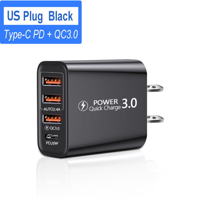 Universal Travel Charger 3USB Type-C PD Multi Port Adapter