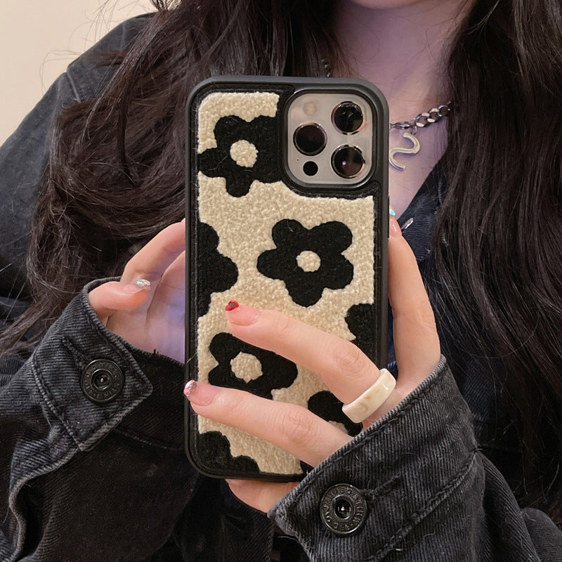 Plush Floral Ladies Autumn Winter Phone Case